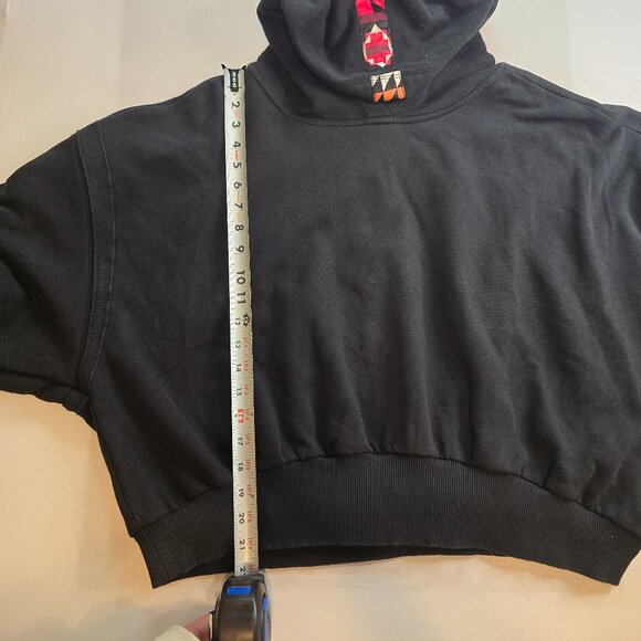 NWT FREE PEOPLE Snow Flow Crop Hoodie Black Size XL - Picture 10 of 11